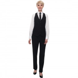 Damespantalon zwart standaard lengte 12 - maat 40 - polyester werkbroek voor dames