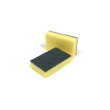 Schuurspons professional geel/groen | 10 stuks