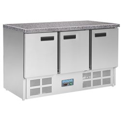 Polar gekoelde werkbank met marmeren werkblad 368ltr